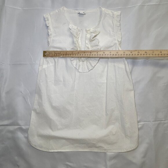 J.Crew Factory End-On-End Ruffle Front Shell in White - Size 0 - Picture 8 of 10